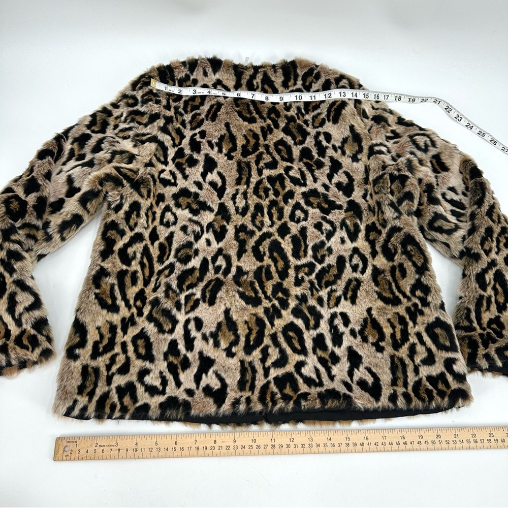 Love Token Faux Fur Jacket Women’s S Cheetah Leopard Short Coat Mob Wife Party - Picture 12 of 13